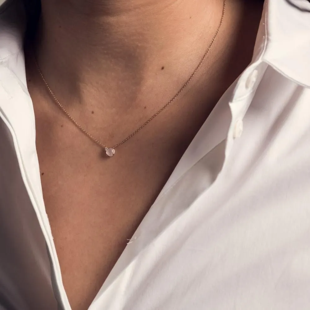Tiny Cloud 18K Gold or Rosegold Necklace w. Tsavorite & Diamond