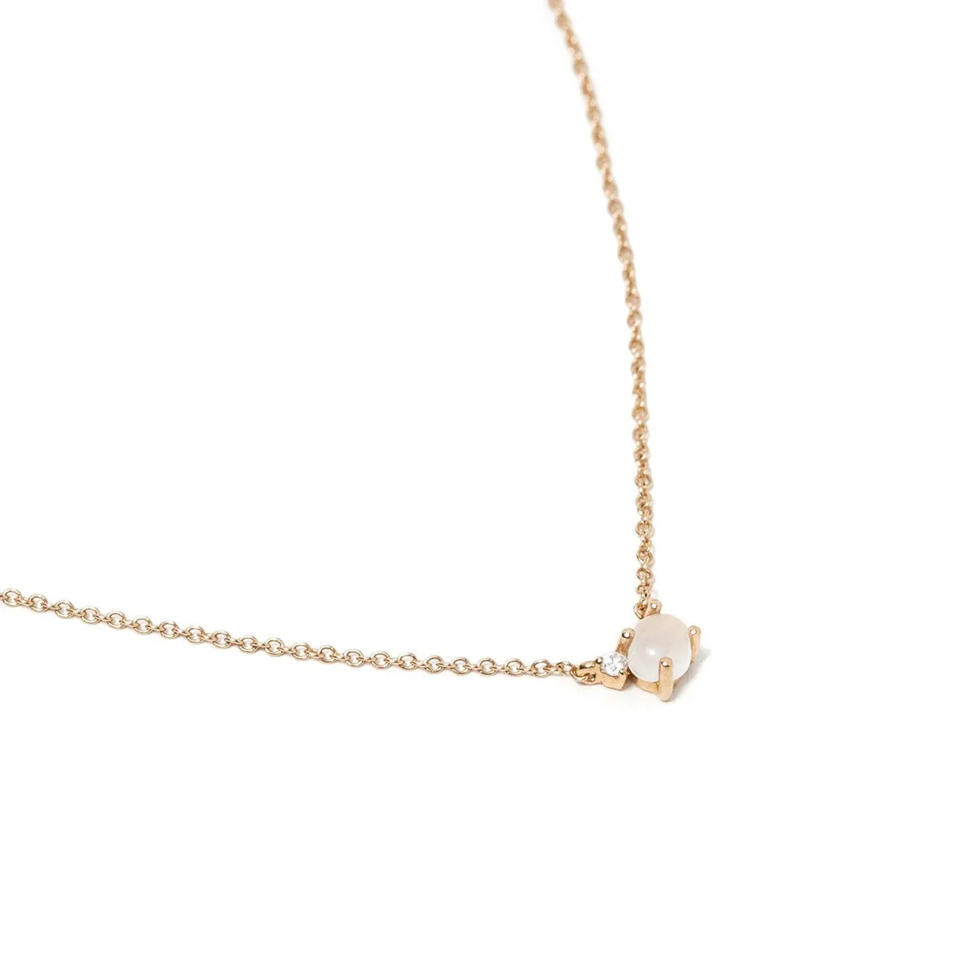 Tiny Cloud 18K Gold or Rosegold Necklace w. Tsavorite & Diamond