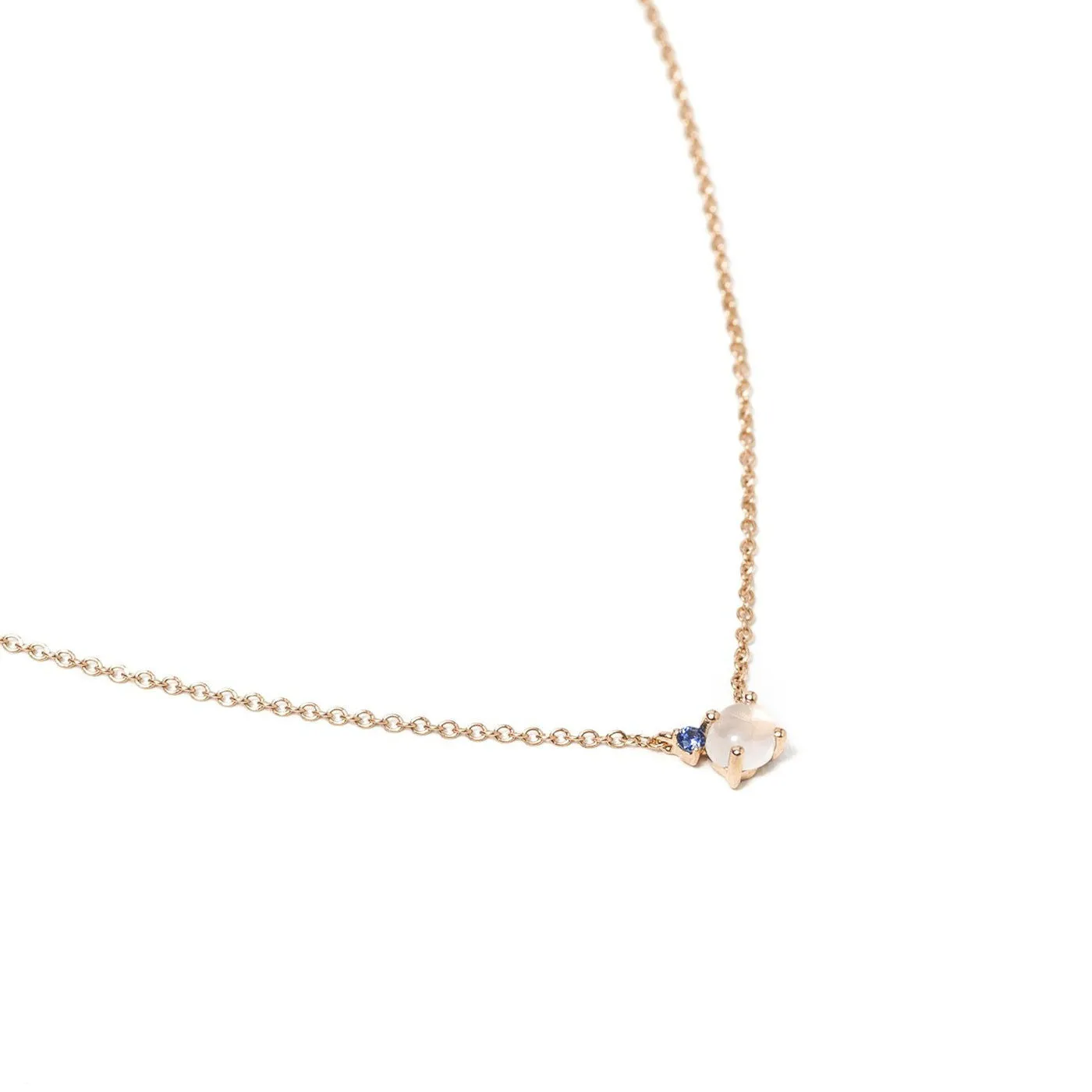 Tiny Cloud 18K Gold or Rosegold Necklace w. Tsavorite & Diamond