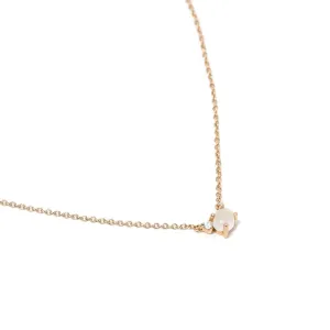 Tiny Cloud 18K Gold or Rosegold Necklace w. Tsavorite & Diamond