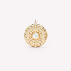 Toi et Moi Checkerboard 18K Gold Pendant w. Lab-Grown Diamonds