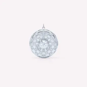 Toi et Moi Checkerboard 18K Whitegold Pendant w. Lab-Grown Diamonds