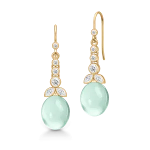 Treasure Chandelier Aqua Green Amethyst Gold Plated Earrings