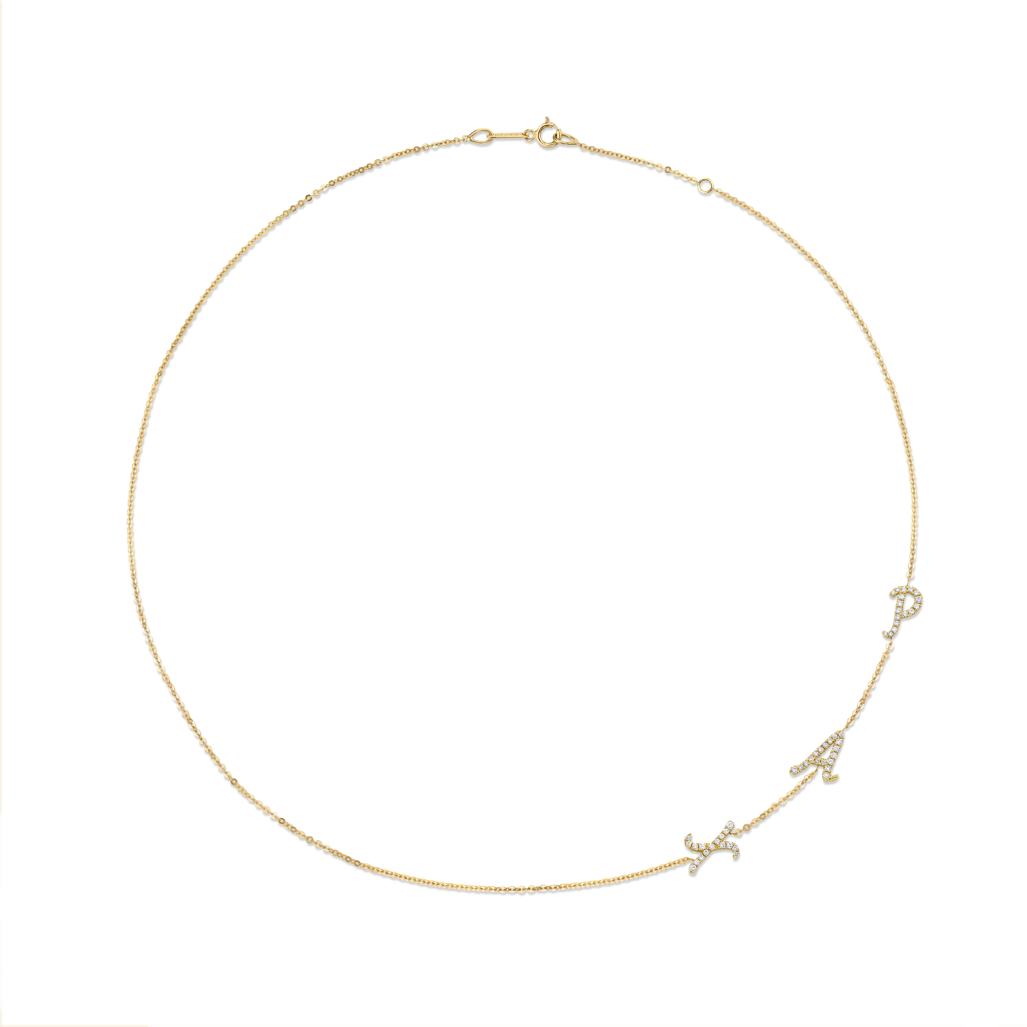 TRIPLE DIAMOND INITIAL NECKLACE Anita Ko