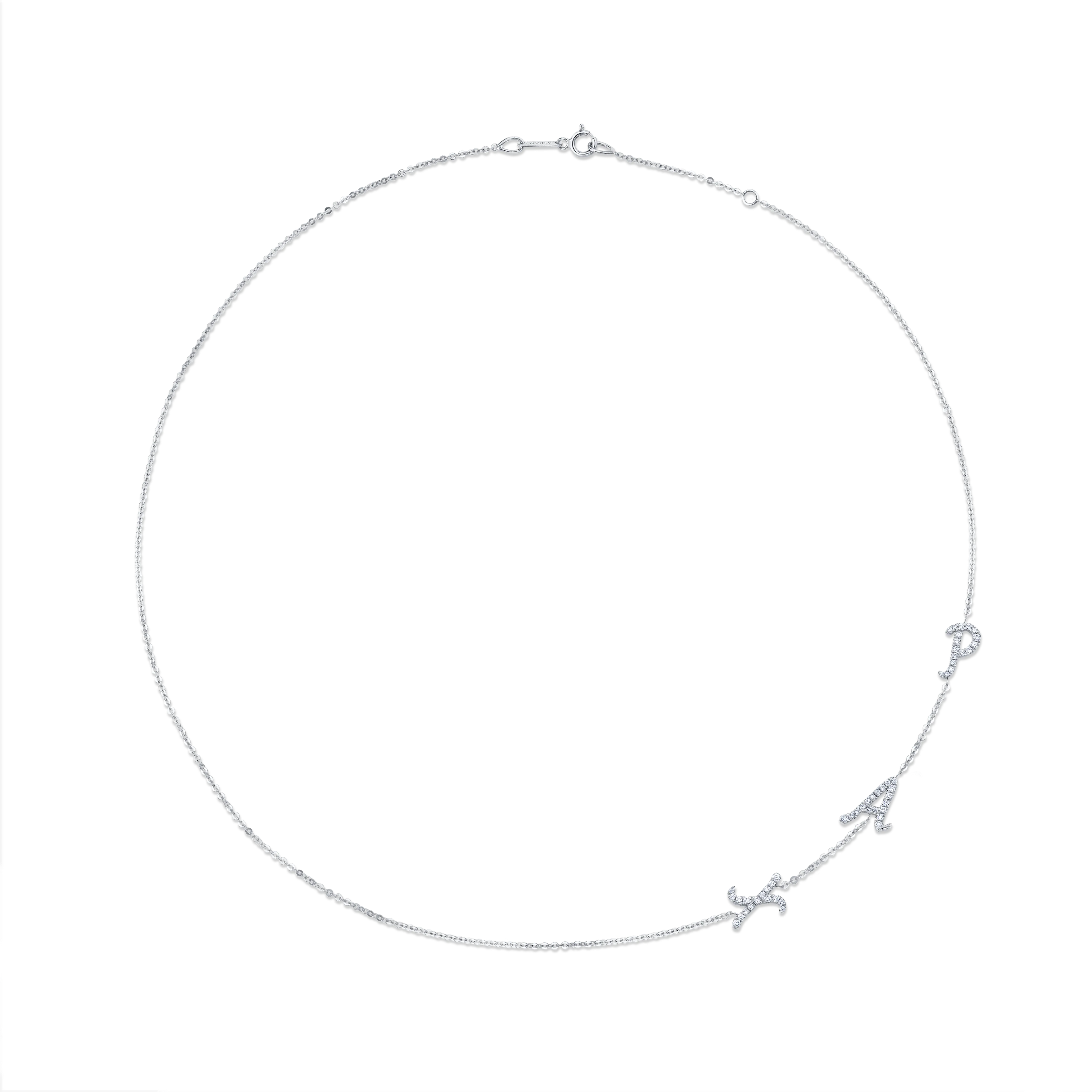 TRIPLE DIAMOND INITIAL NECKLACE Anita Ko
