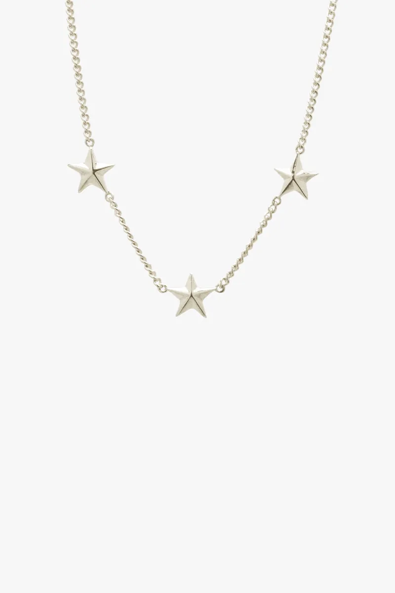 Triple Star Necklace Silver Wildthings Collectables
