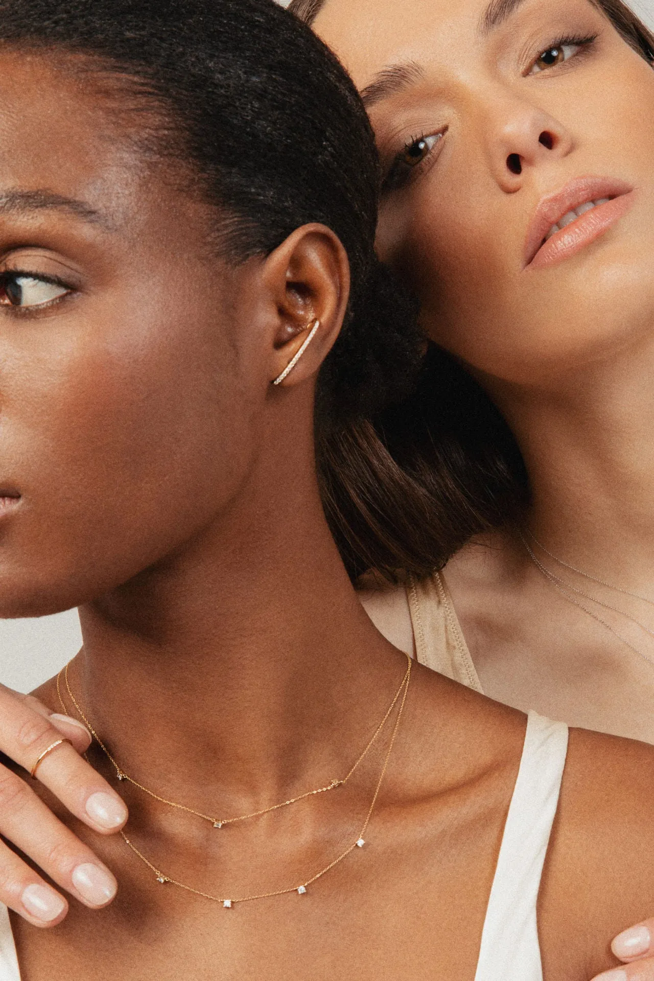 Triplet 18K Rose Gold Necklace w. Lab-Grown Diamonds
