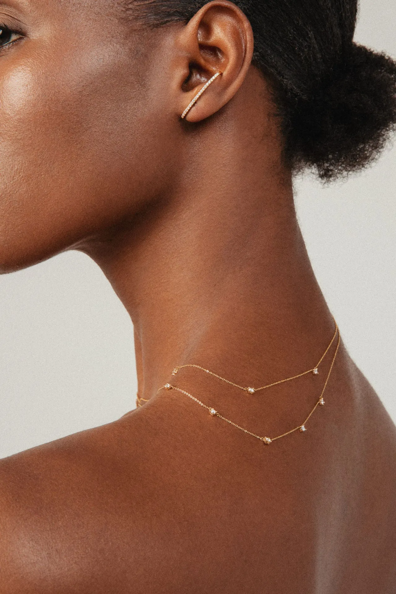 Triplet 18K Rose Gold Necklace w. Lab-Grown Diamonds