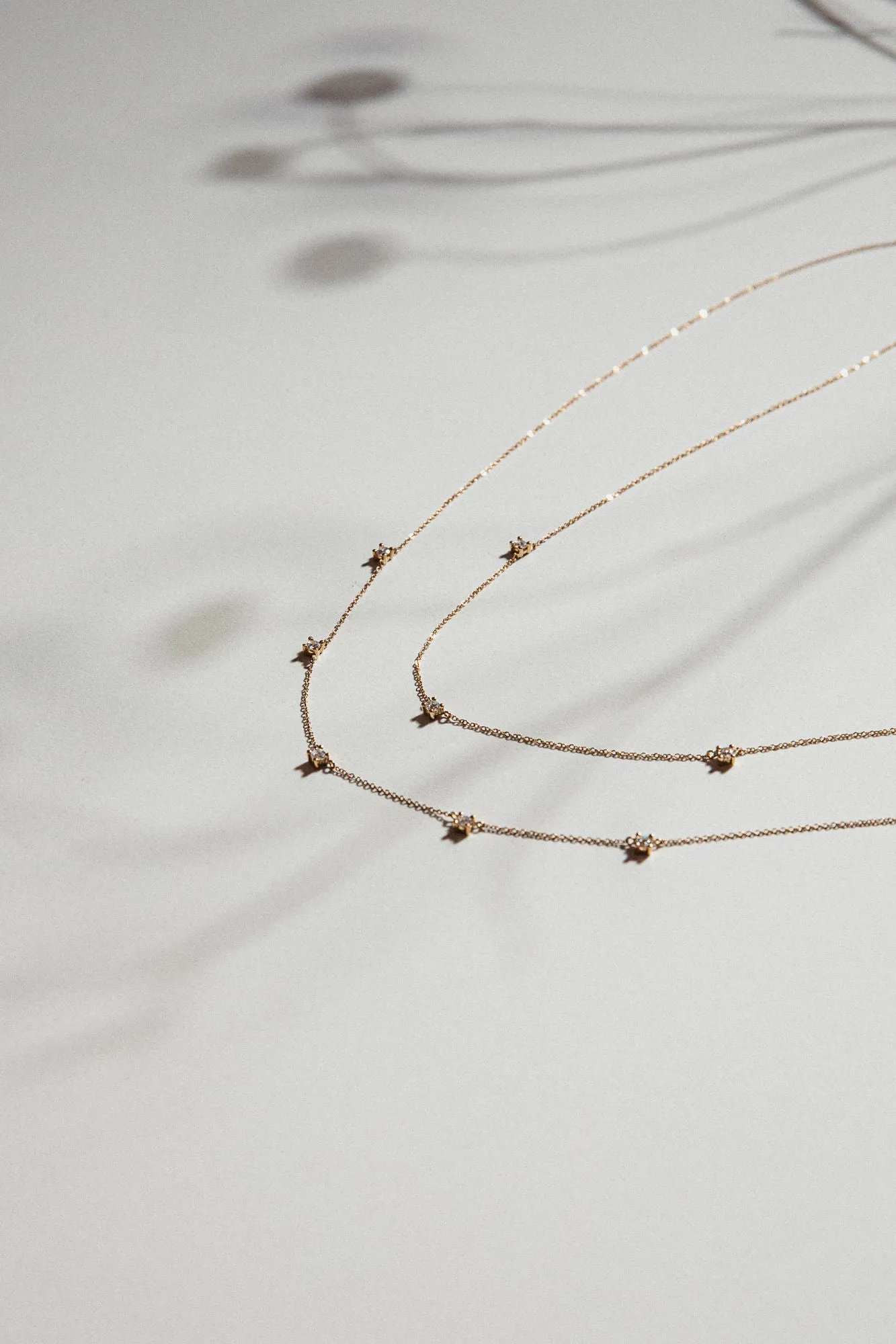 Triplet 18K White Gold Necklace w. Lab-Grown Diamonds