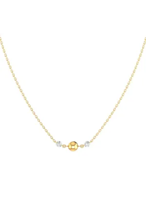 Triplet Nude 18K Gold Necklace w. Lab-Grown Diamonds