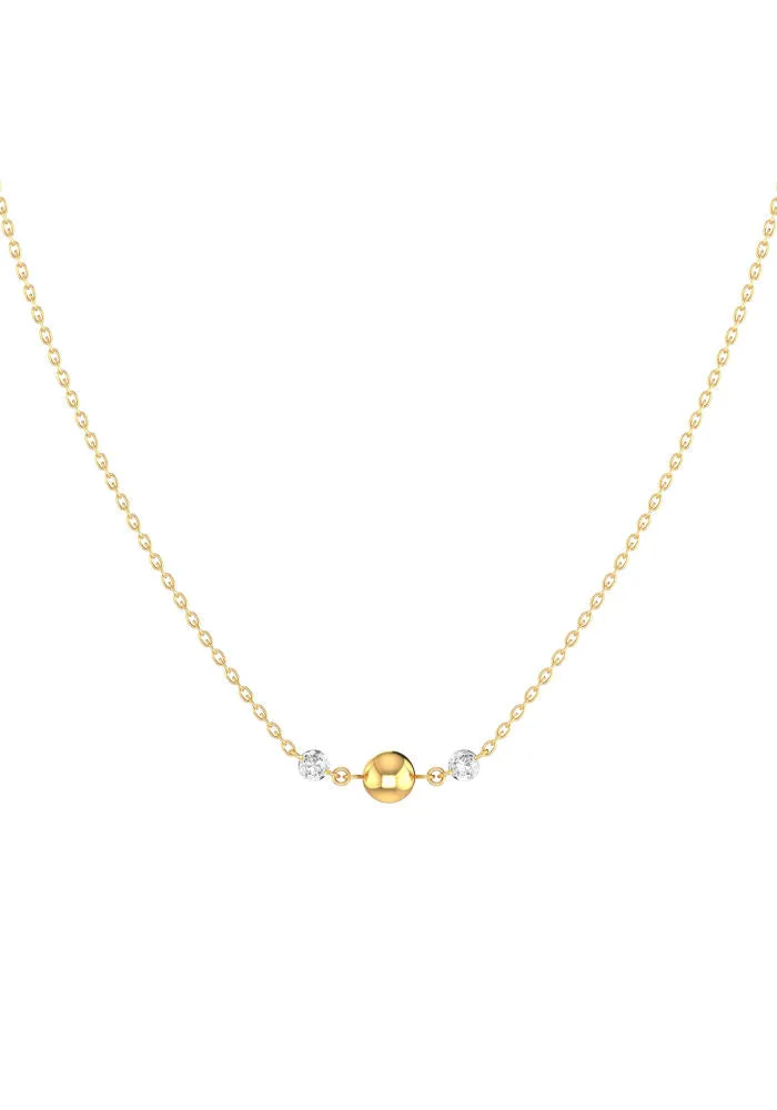 Triplet Nude 18K Gold Necklace w. Lab-Grown Diamonds
