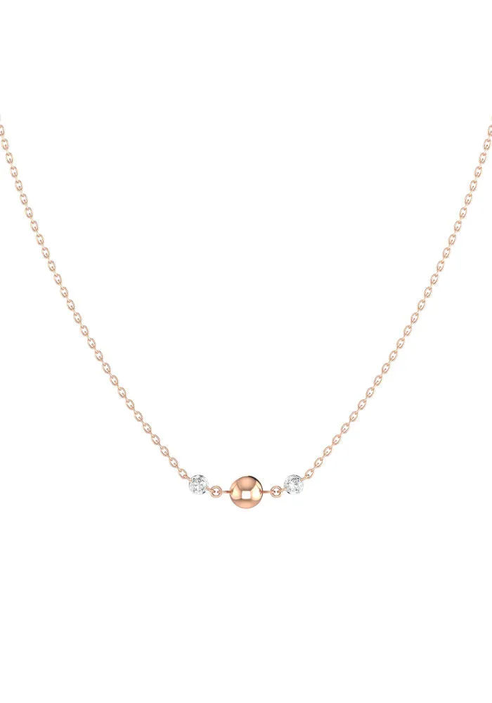 Triplet Nude 18K Rosegold Necklace w. Lab-Grown Diamonds