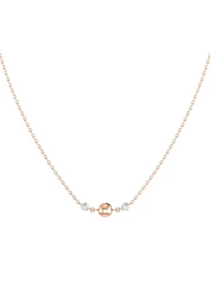 Triplet Nude 18K Rosegold Necklace w. Lab-Grown Diamonds