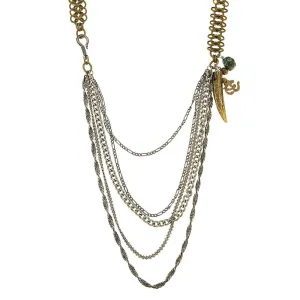 T.R.U. Metal Multi Swag Layer Charm Necklace 30" 1928 Jewelry