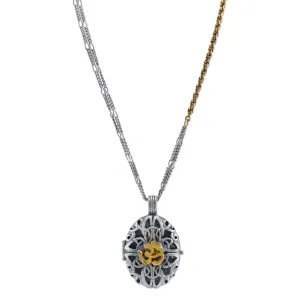 T.R.U. Ohm Filigree With Enclosed Buddha Locket Necklace 36" 1928 Jewelry