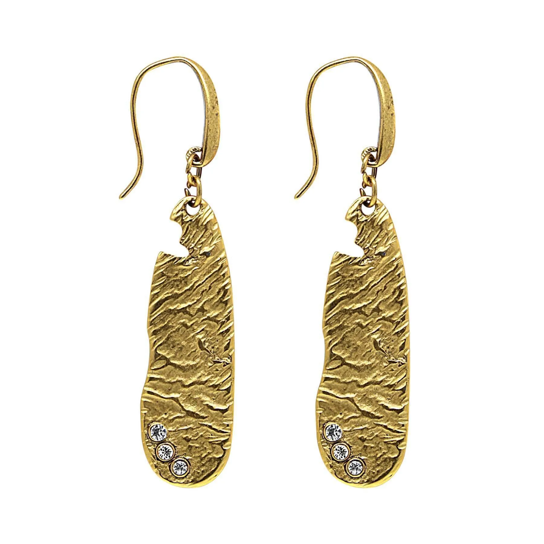 T.R.U. Sculptured Drop Earrings Embellished With Austrian Crystal 1928 Jewelry