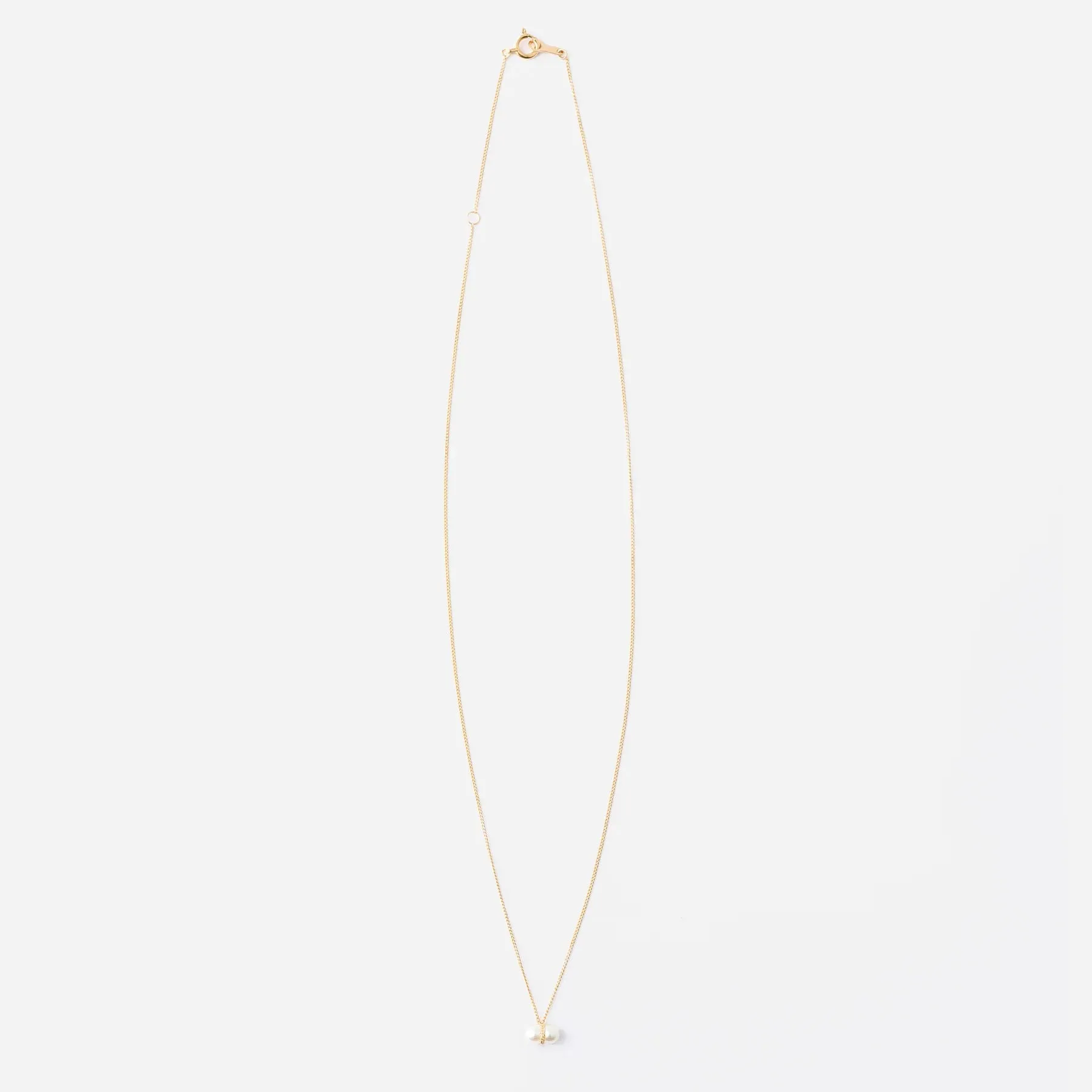 Twin Pearl S 18K Gold Necklace