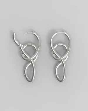 Twirl Silver Hoops
