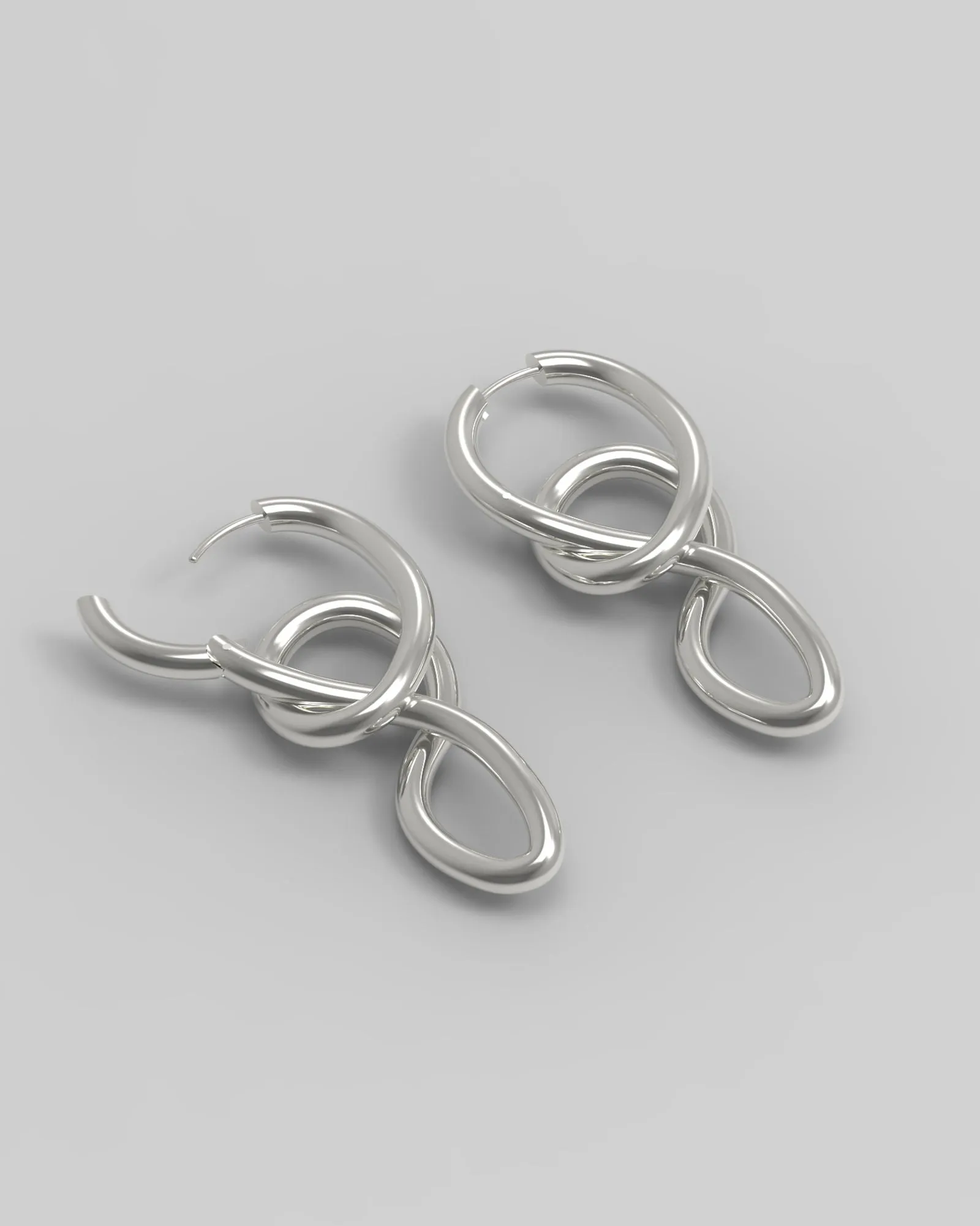 Twirl Silver Hoops
