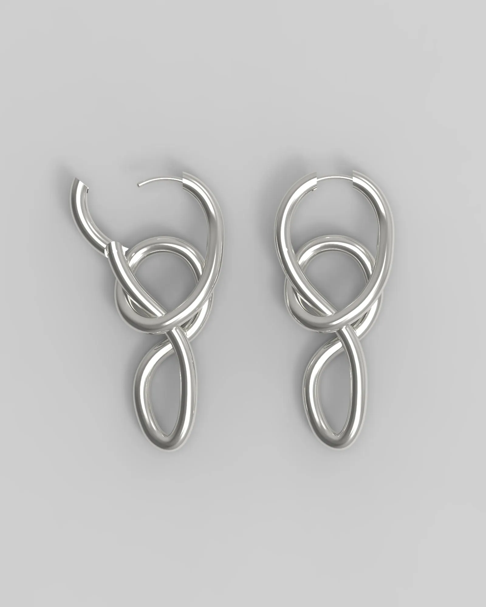 Twirl Silver Hoops