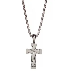 Twisted Cross Silver Necklace