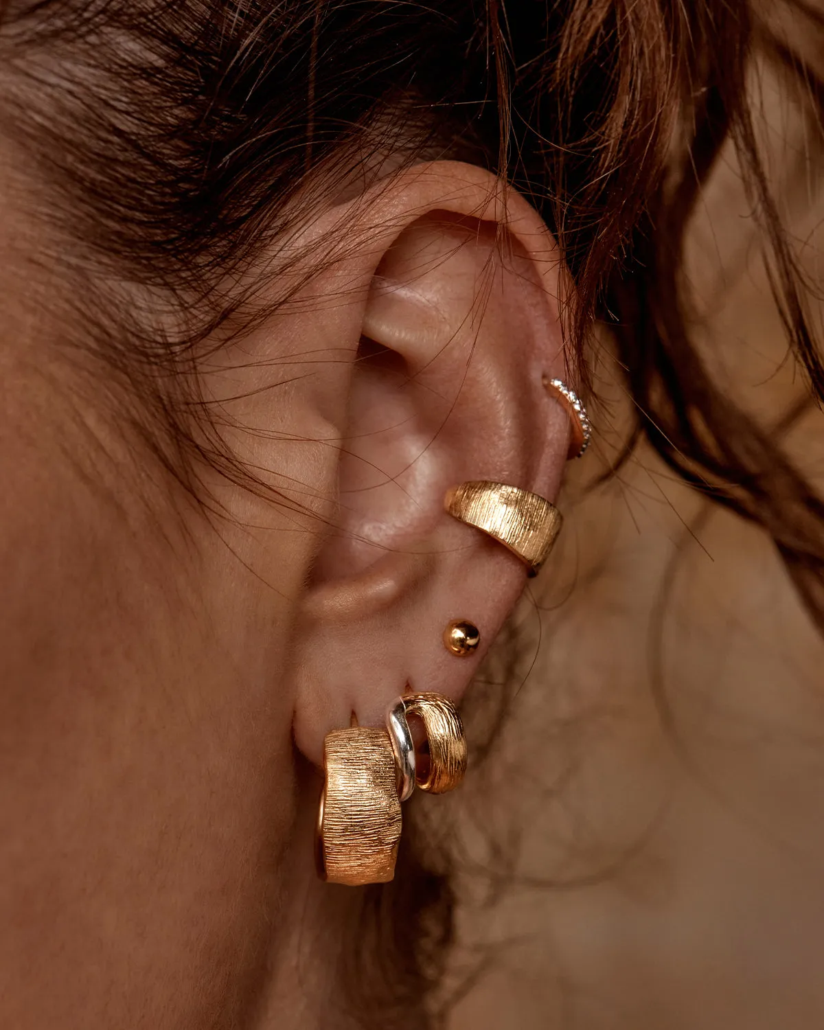 Two-Tone Shield Hoops Bycharlotte