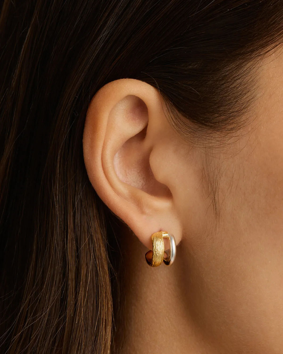Two-Tone Shield Hoops Bycharlotte