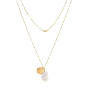 Ula pearl Gold Plated Necklace w. Pearl