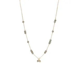Unicorn 18K Gold Plated Necklace w. Faceted Labradorite