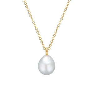 Unicorn 18K Gold Plated Pendant w. Baroque Pearl