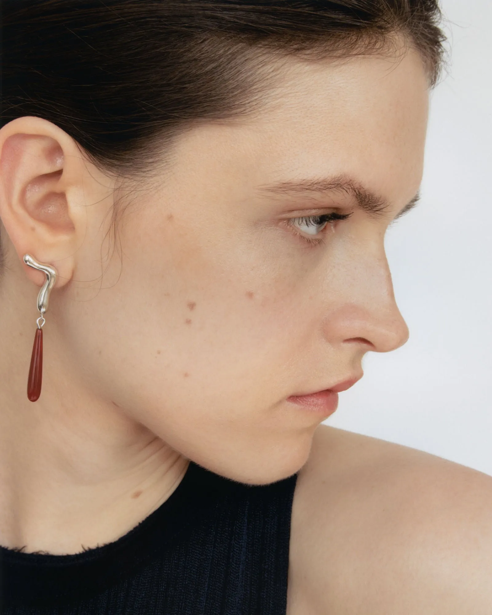 Urutu Silver Earrings w. Carnelians