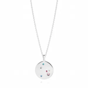 Valiano Silver Necklace w. Blue, White, Yellow, Purple & Pink Zirconias