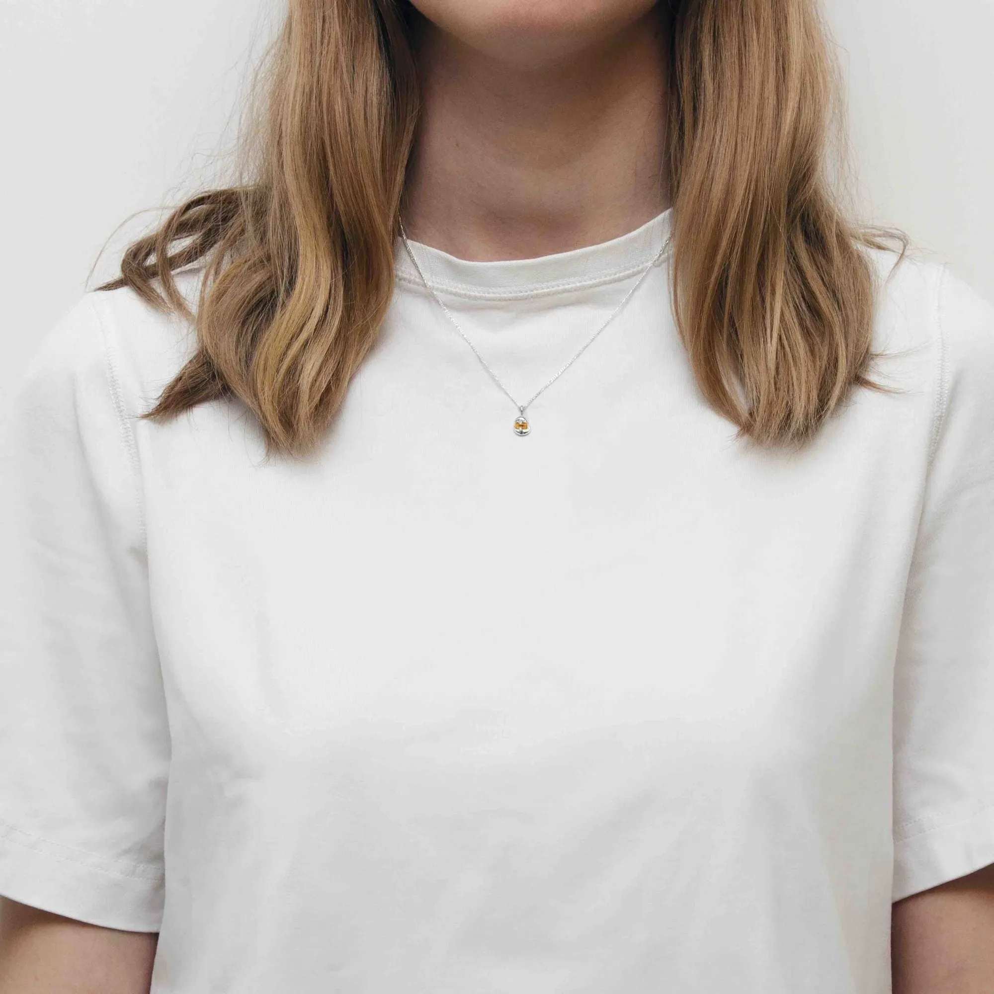 Vital Silver Necklace w. Orange Zirconia