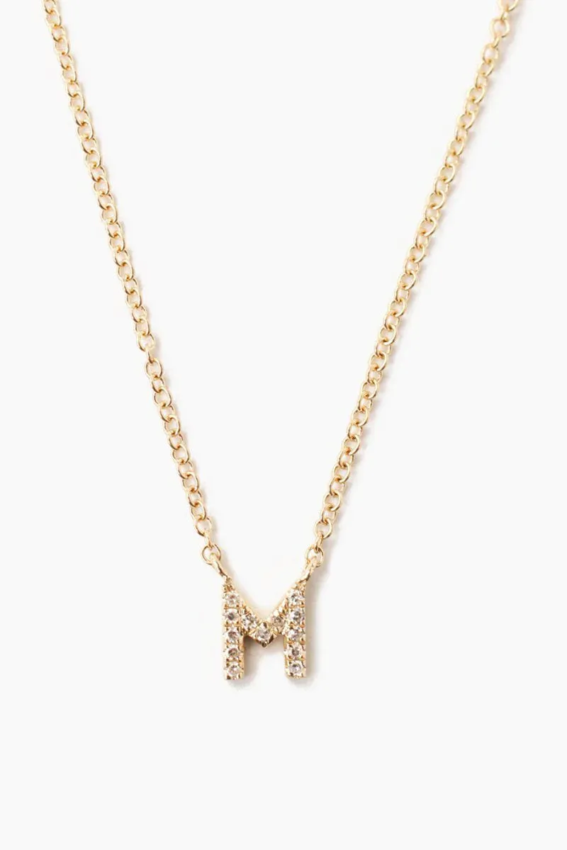White Dimond Initial Necklace