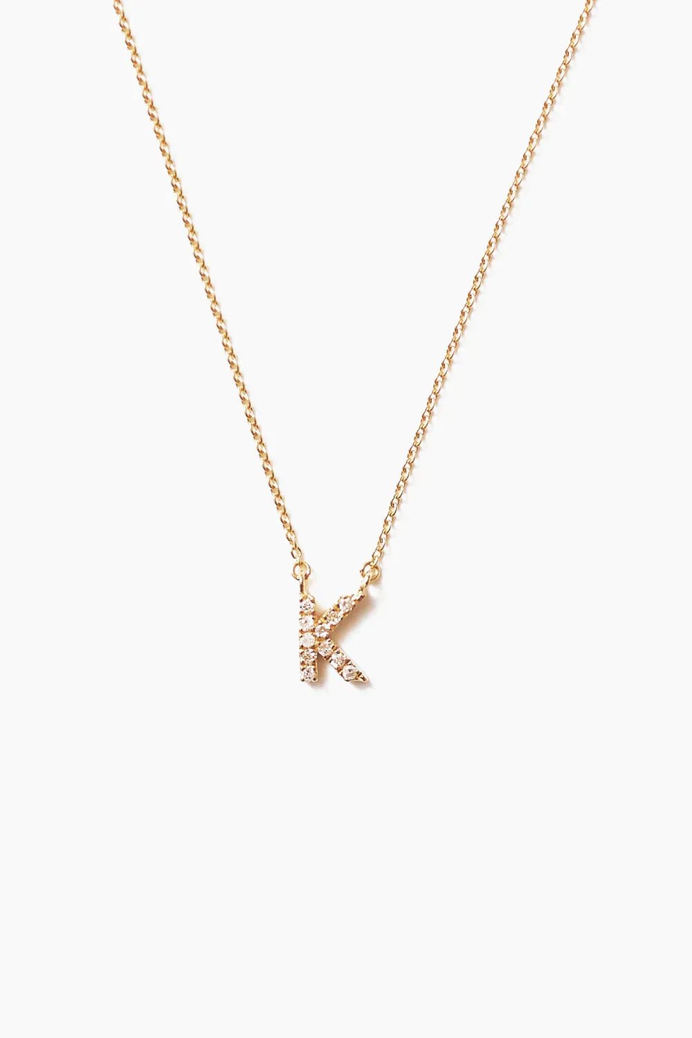 White Dimond Initial Necklace