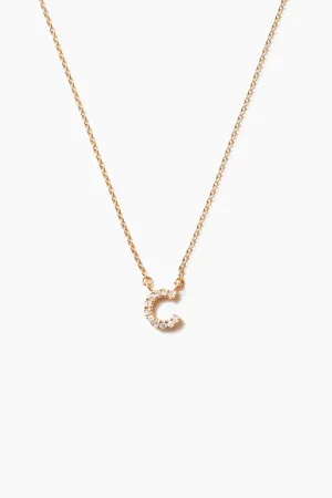 White Dimond Initial Necklace