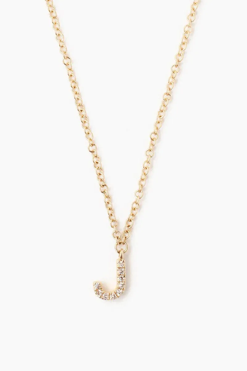 White Dimond Initial Necklace