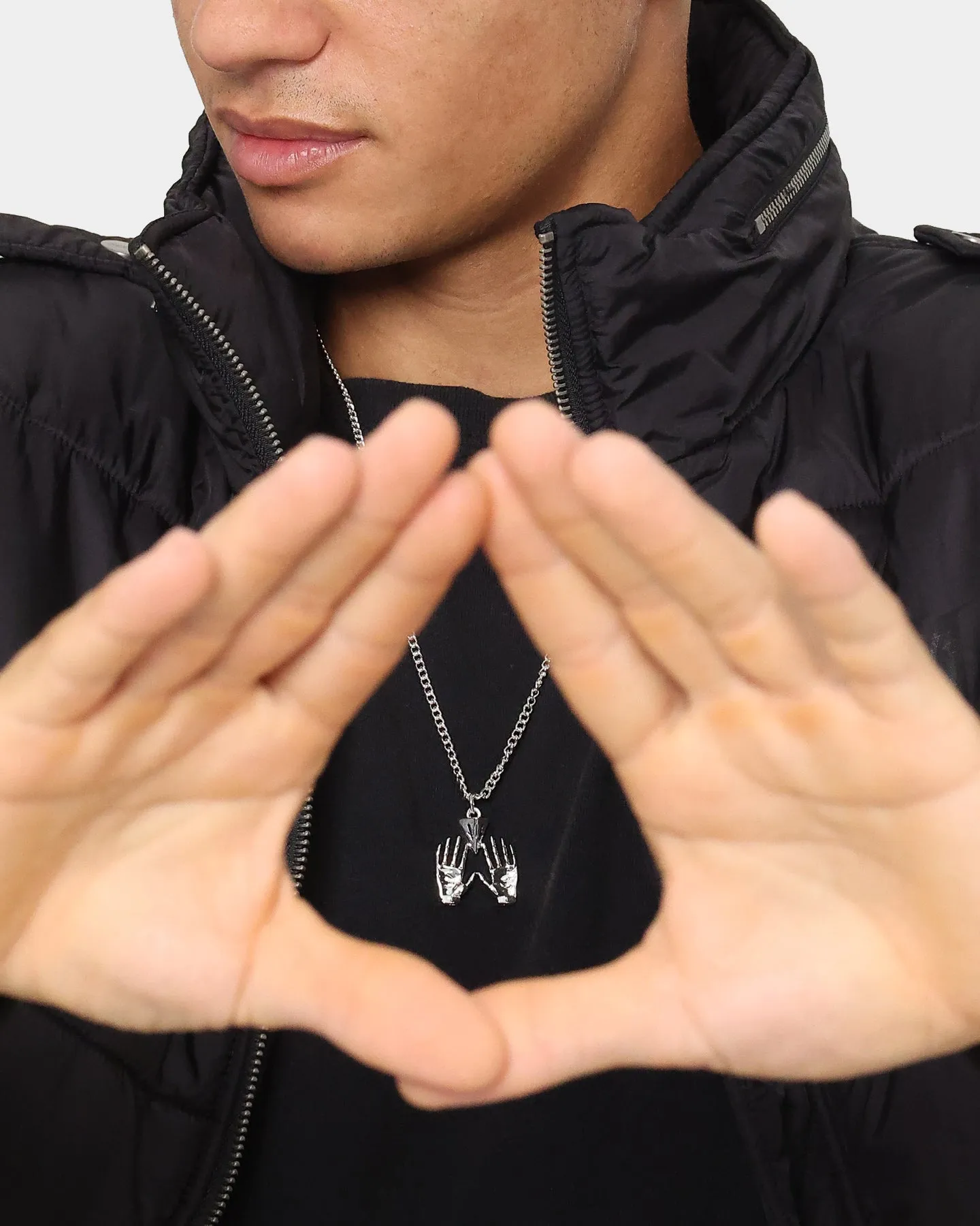 Wild For The Weekend All Hands Necklace Silver