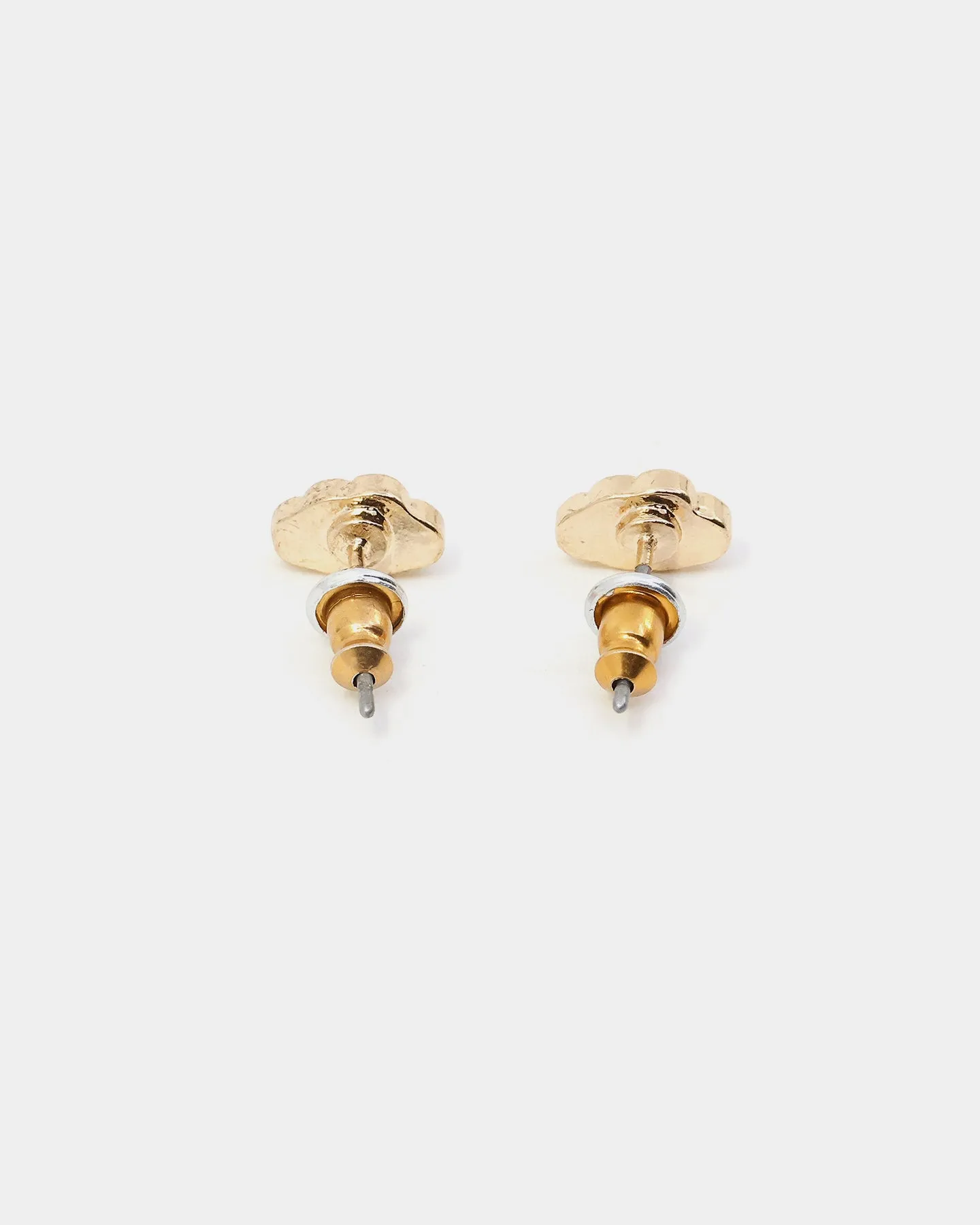 Wild For The Weekend Cloud Enamel Studs Gold