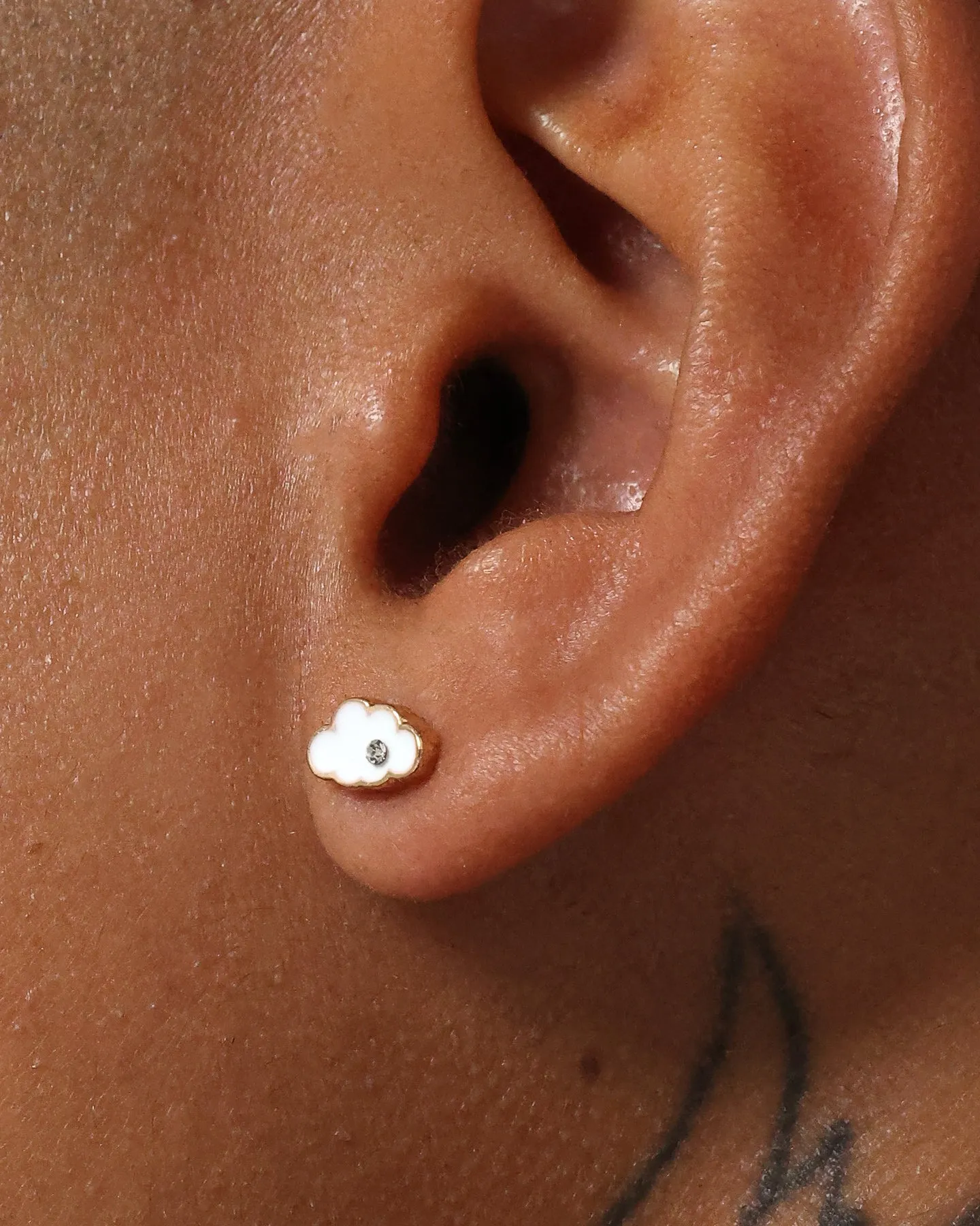 Wild For The Weekend Cloud Enamel Studs Gold