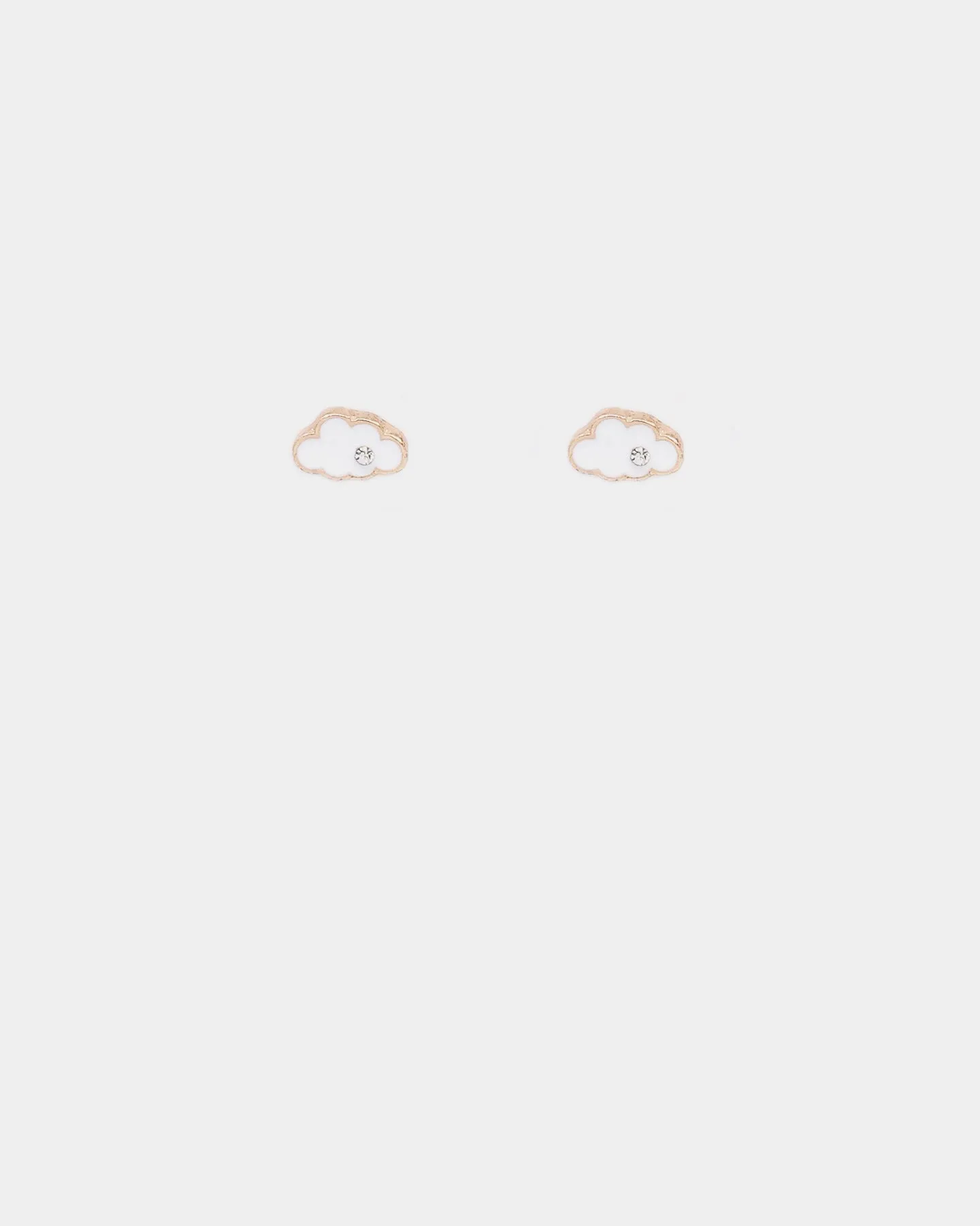 Wild For The Weekend Cloud Enamel Studs Gold