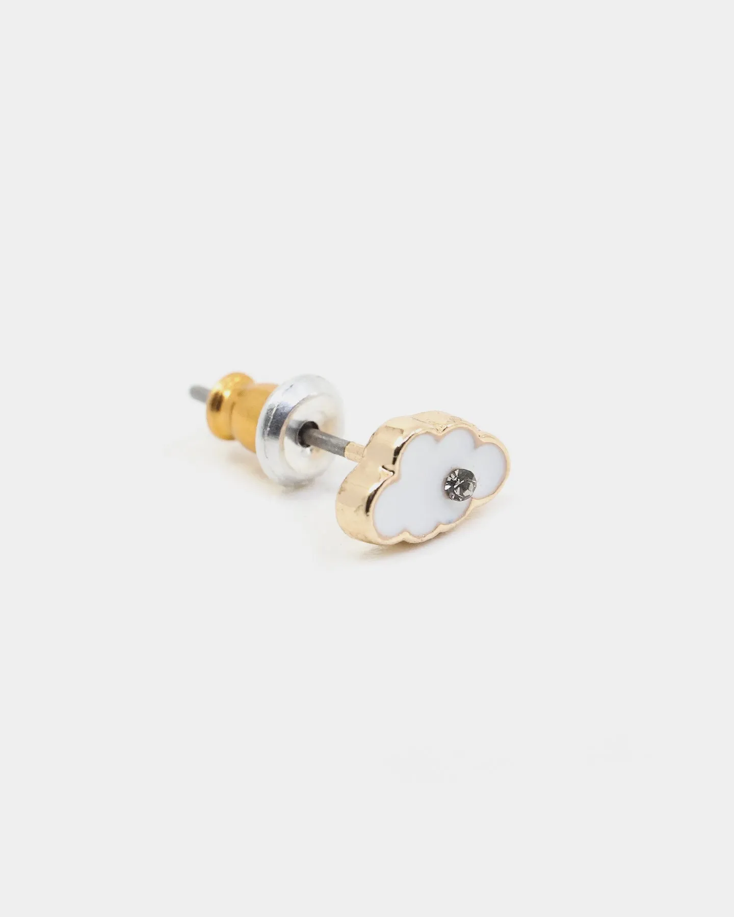 Wild For The Weekend Cloud Enamel Studs Gold