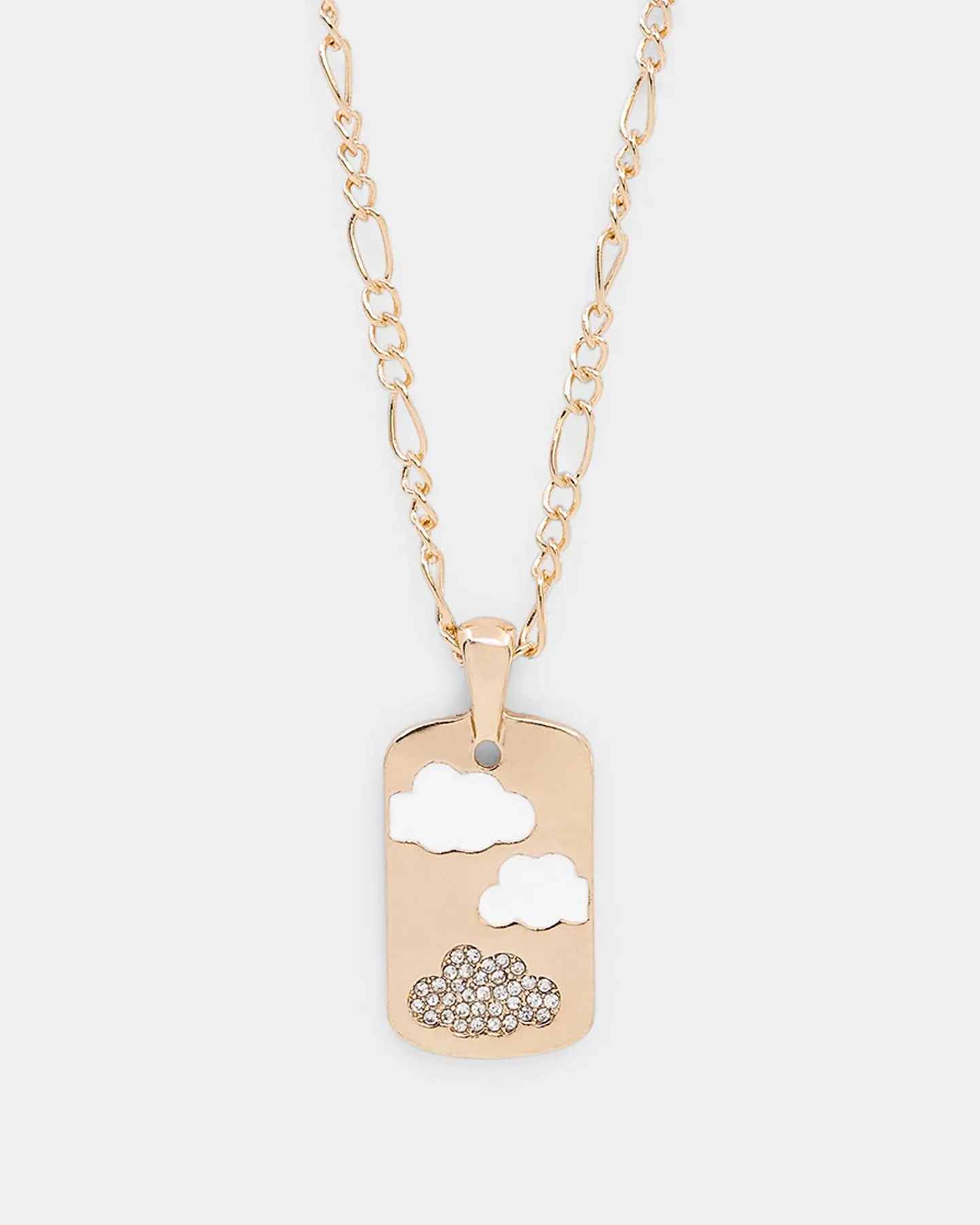 Wild For The Weekend Cloud Rectangle Pendant Necklace Gold