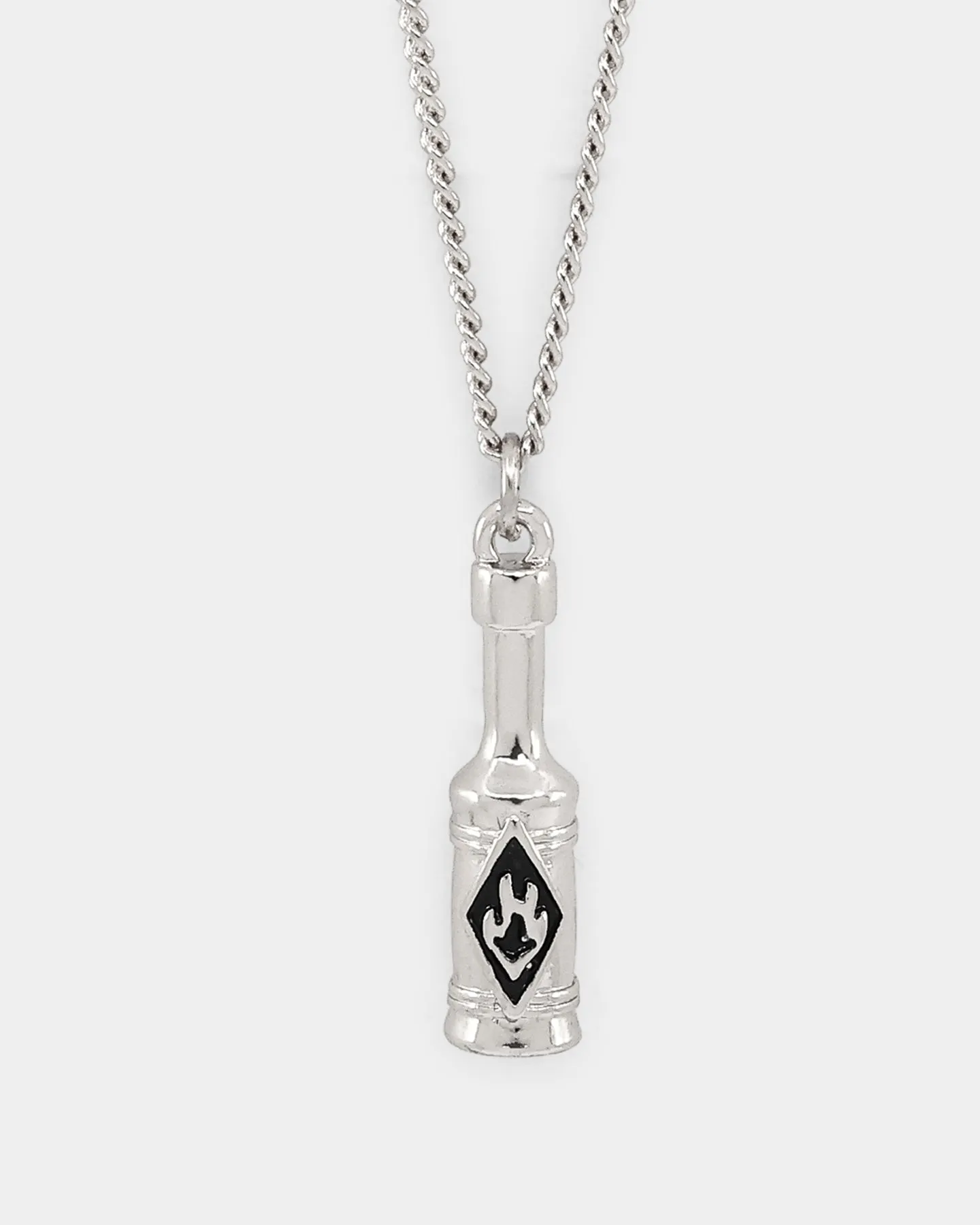 Wild For The Weekend Hot Sauce Necklace Silver