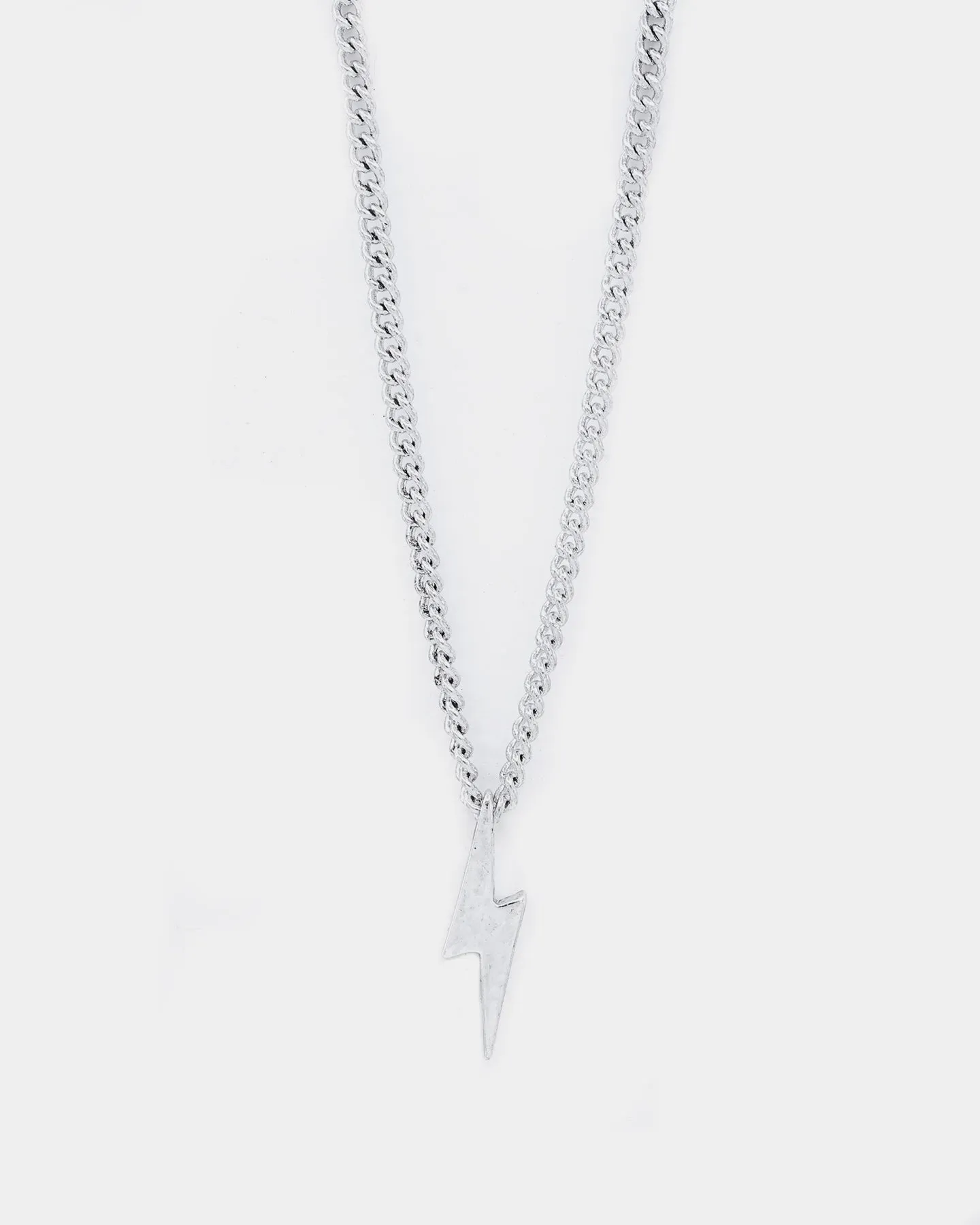 Wild For The Weekend Lightning Pendant Necklace Silver