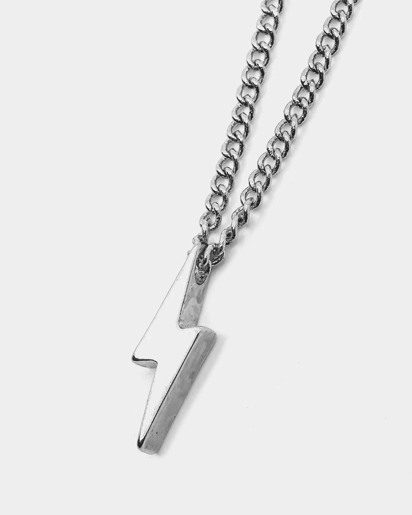 Wild For The Weekend Lightning Pendant Necklace Silver