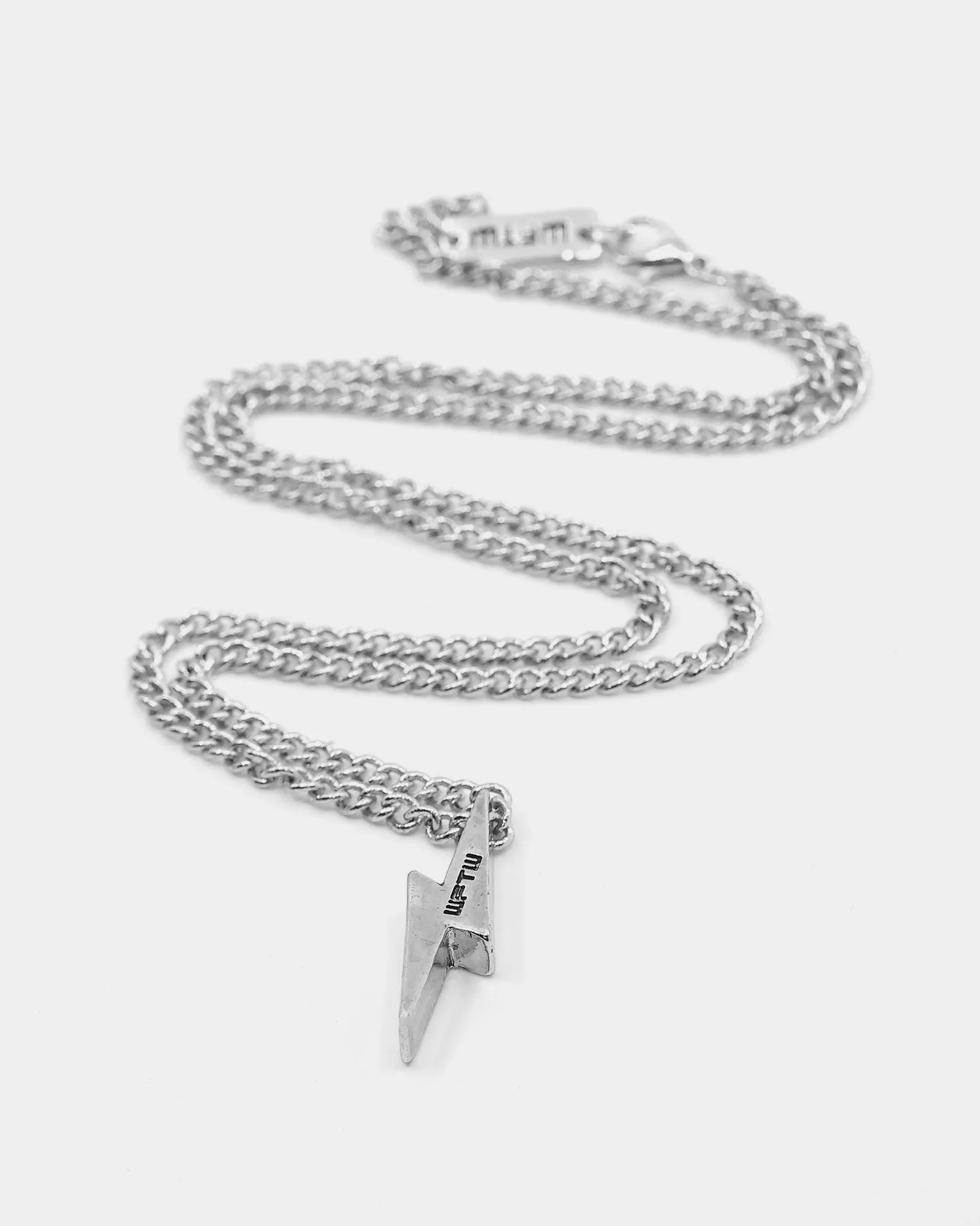Wild For The Weekend Lightning Pendant Necklace Silver