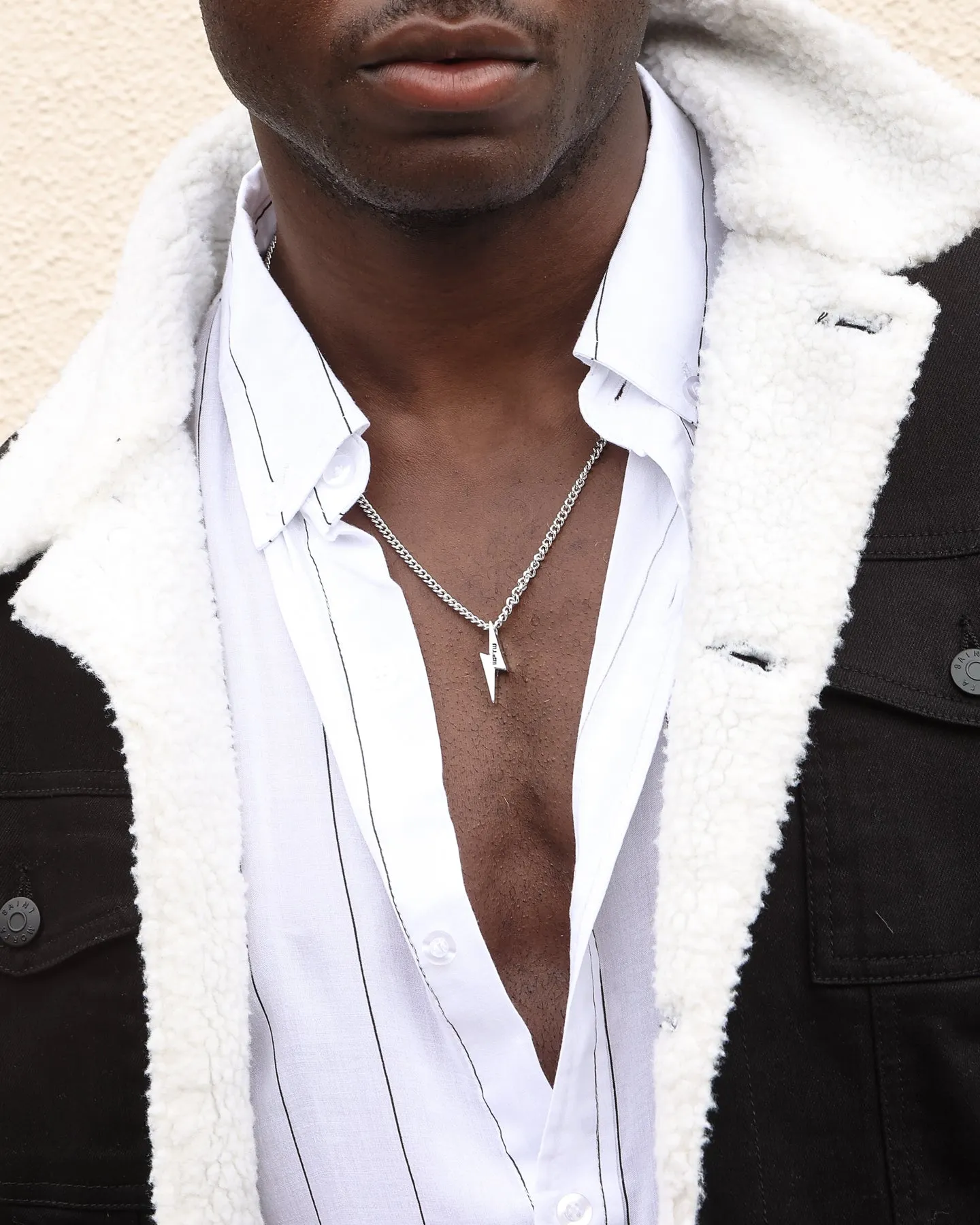 Wild For The Weekend Lightning Pendant Necklace Silver