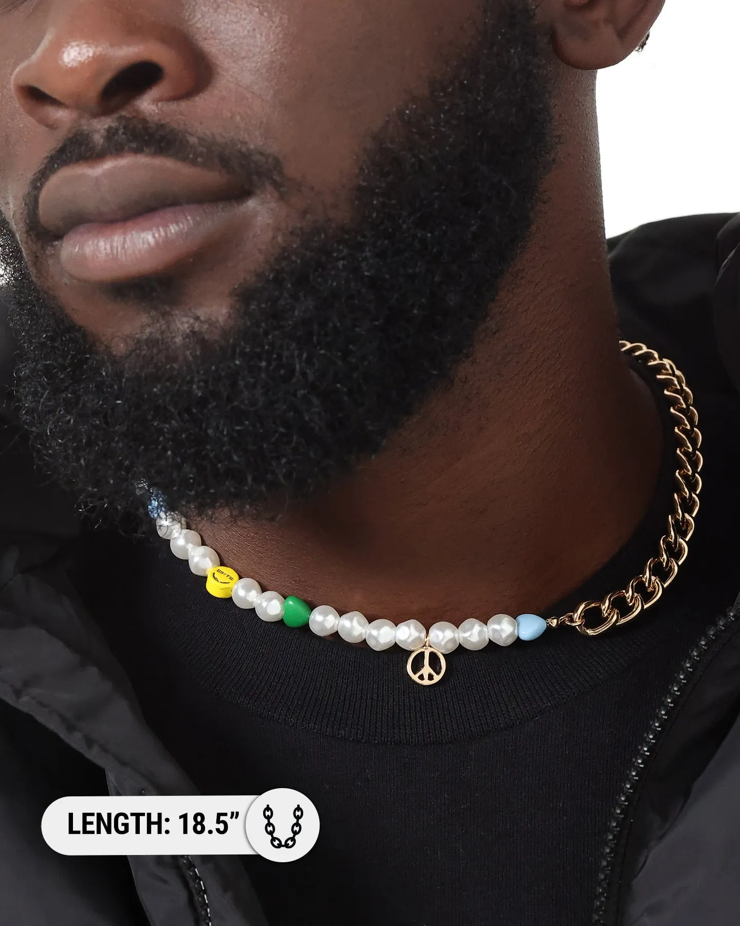 Wild For The Weekend Peace Beaded Necklace Gold