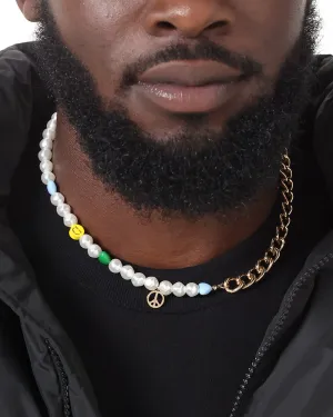 Wild For The Weekend Peace Beaded Necklace Gold